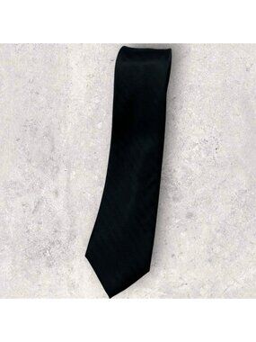 BEN SHERMAN Polyester Tie XL Black Striped W:3.5" EUC